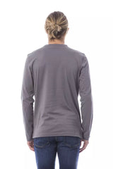 T-shirt grigio a manica lunga elegante