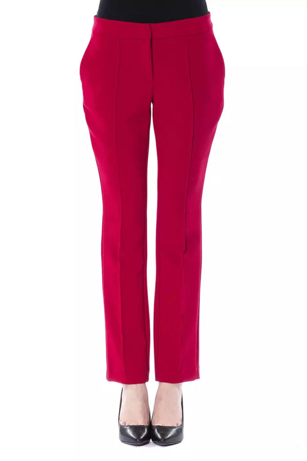 Pantaloni chic fucsia slim fit