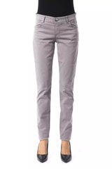 Pantaloni di miscela di cotone grigio chic