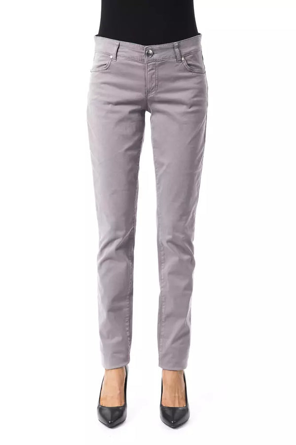 Pantalones de mezcla de algodón gris elegante