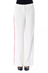 Pantalon élégant blanc à rayures