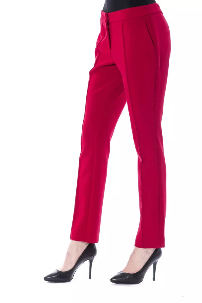 Pantaloni chic fucsia slim fit