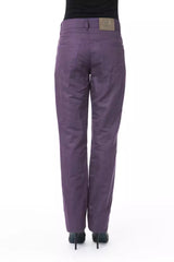 Pantalones elegantes de algodón morado