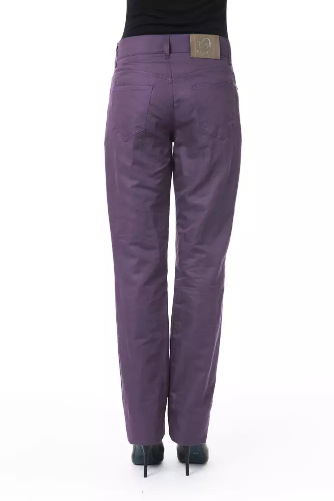 Pantaloni chic-viola in misto di cotone