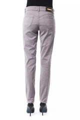 Pantaloni di miscela di cotone grigio chic