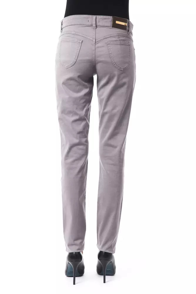 Pantalon de mélange en coton gris chic