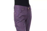 Pantalones elegantes de algodón morado