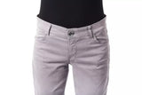 Chic Gray Cotton Blend Pants