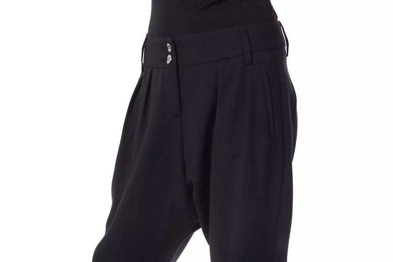 Elegantes pantalones negros de gran tamaño