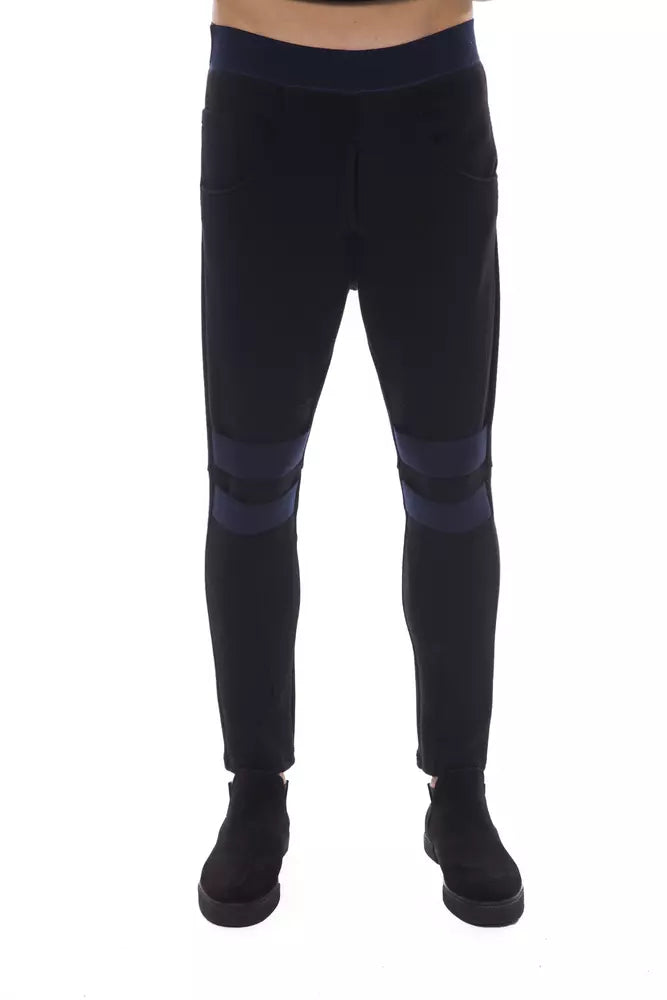 Black Viscose Men Pants