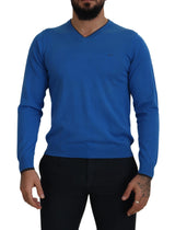 Maglione e chic blu cotone pullover