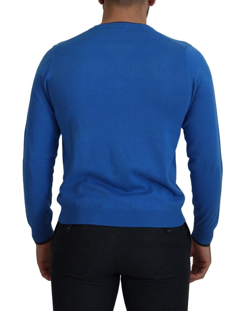 Maglione e chic blu cotone pullover