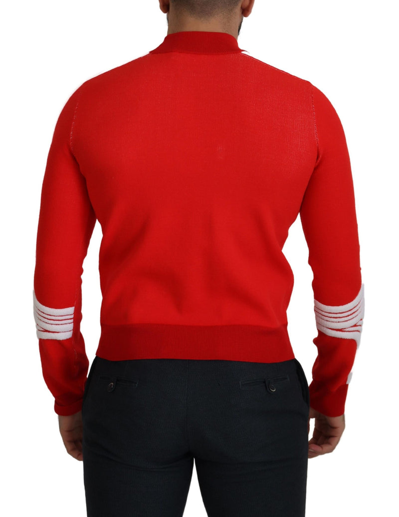 Elegante suéter de jersey rojo para hombres