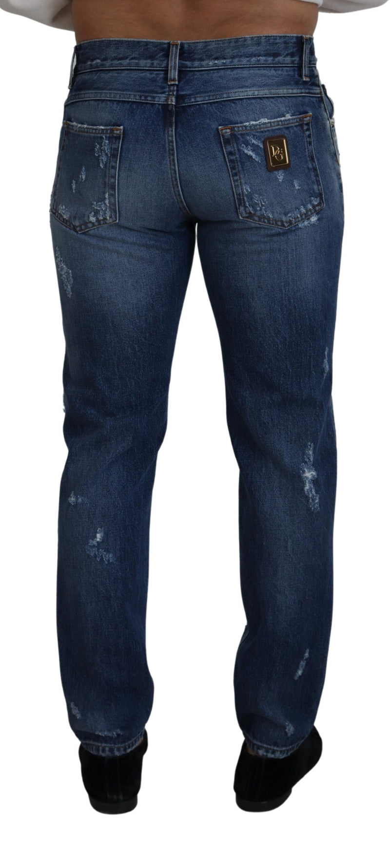 Pantalon en jean en lambeaux chic pour l'homme moderne