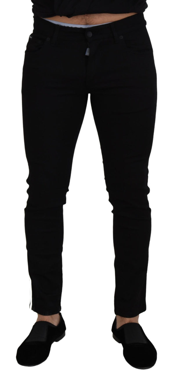 Eleganti pantaloni in denim in fit nero slim