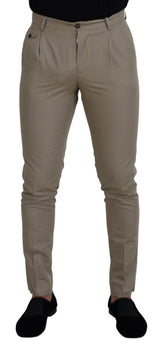 Splendidi pantaloni di cotone italiano beige