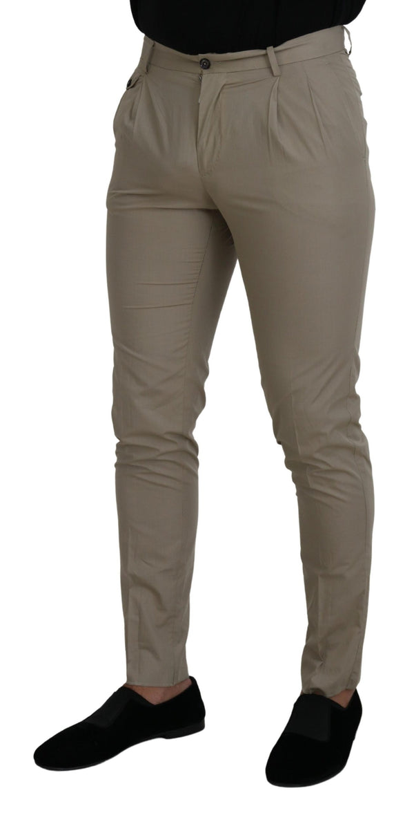 Impresionantes pantalones de algodón italiano beige