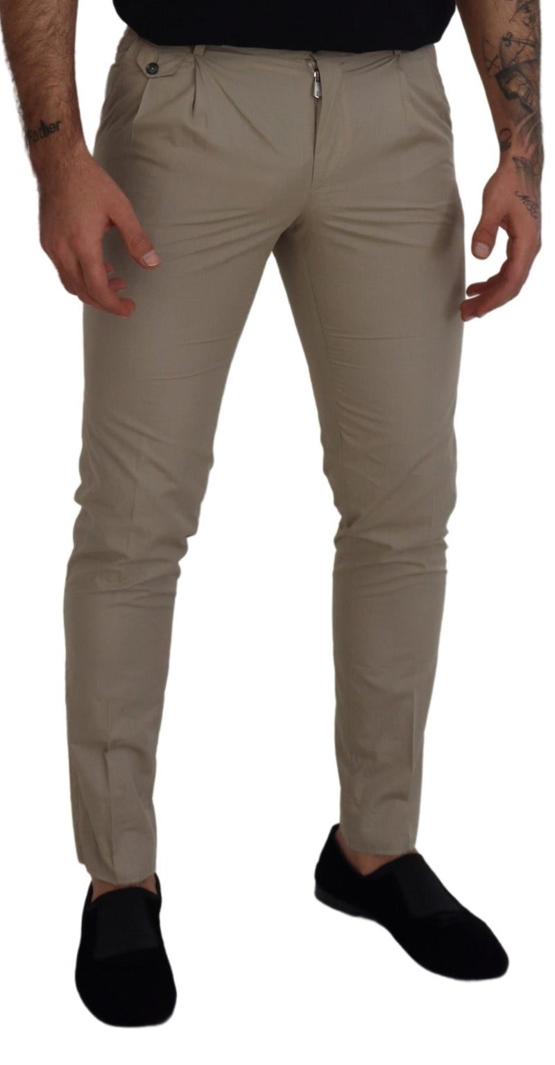 Splendidi pantaloni di cotone italiano beige