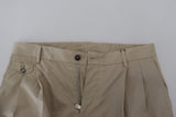 Splendidi pantaloni di cotone italiano beige