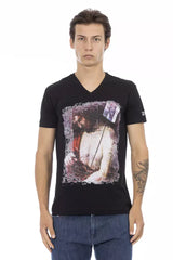 Black Cotton Men T-Shirt