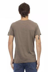 Chic V-Neck Short Sleeve Tee σε καφέ απόχρωση