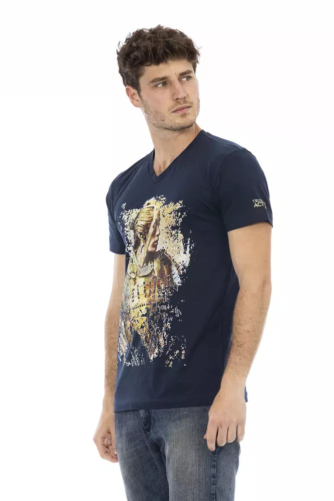 TEE CHIC AZUL V-CLACK CON ELEGANTE PREPTO CERTRO