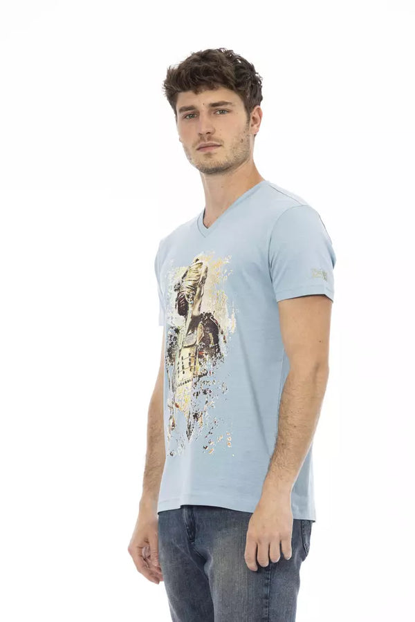 Elegantes V-Ausschnitt-T-Shirt mit schickem Frontdruck