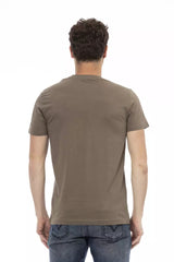 Brown Cotton Men T-Shirt