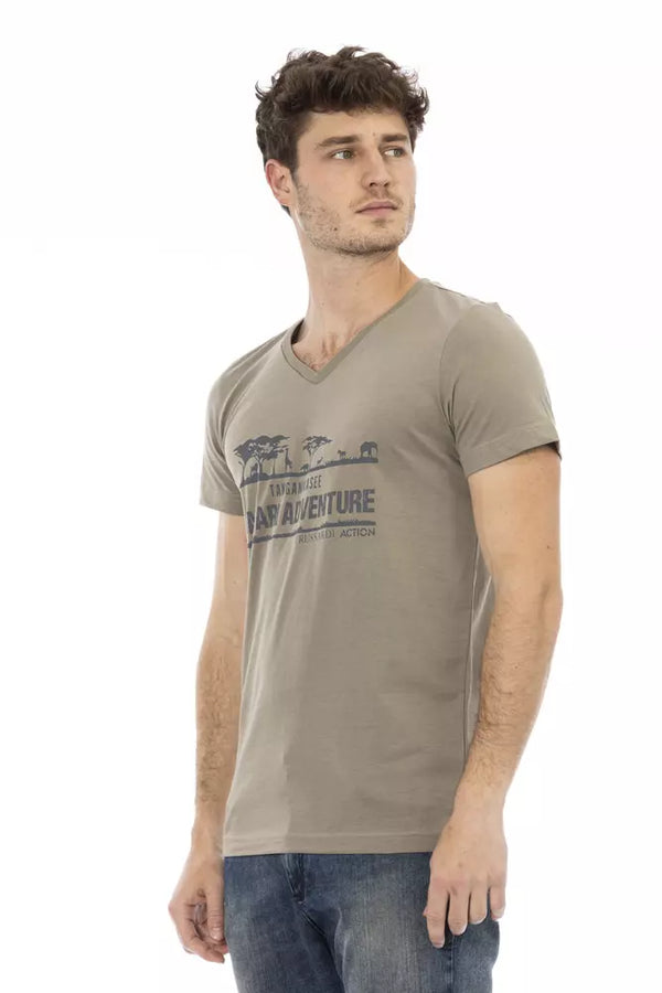 Elegantes V-Ausschnitt-T-Shirt mit schickem Frontdruck