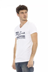 T-shirt sophistiqué en V avec imprimé astucieux