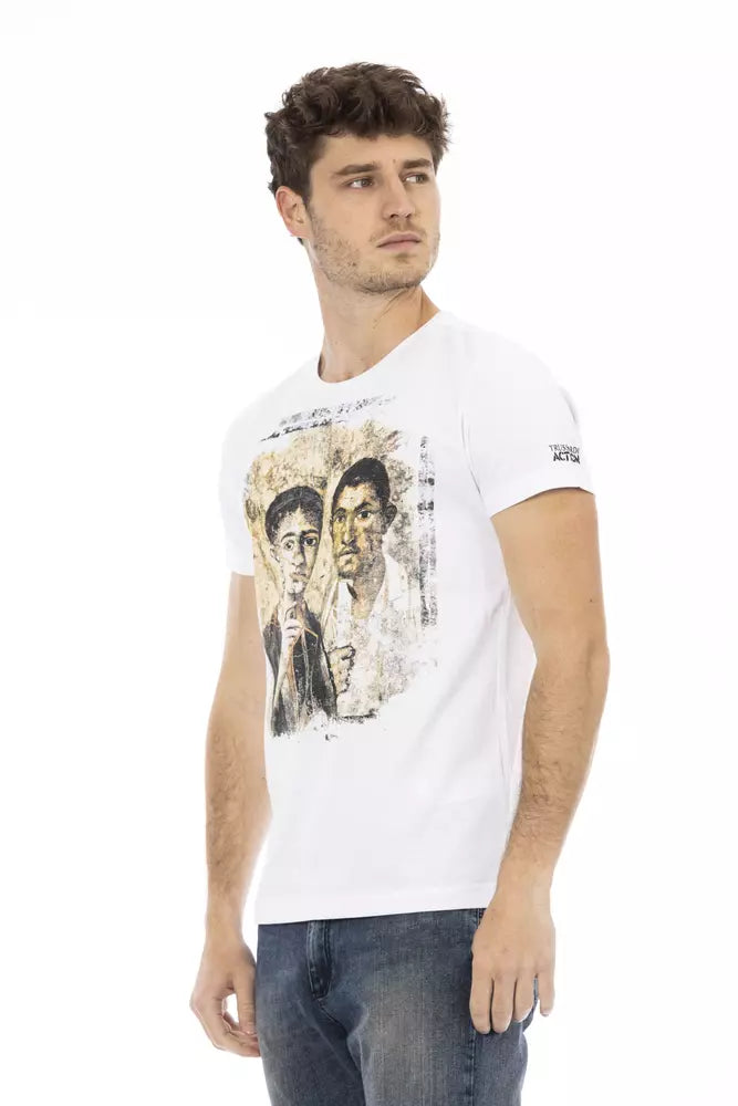 White Cotton Men T-Shirt