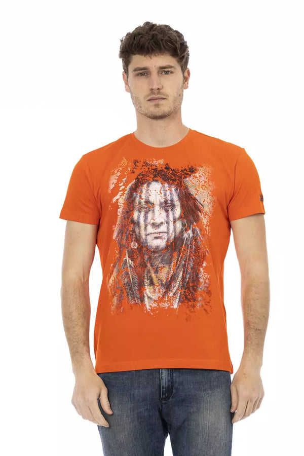 T-shirt à manches courtes en orange élégant avec imprimé avant