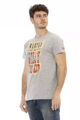 T-shirt élégant en coton gris pour hommes