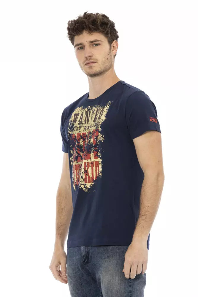 TEE de manga corta con estampado azul elegante