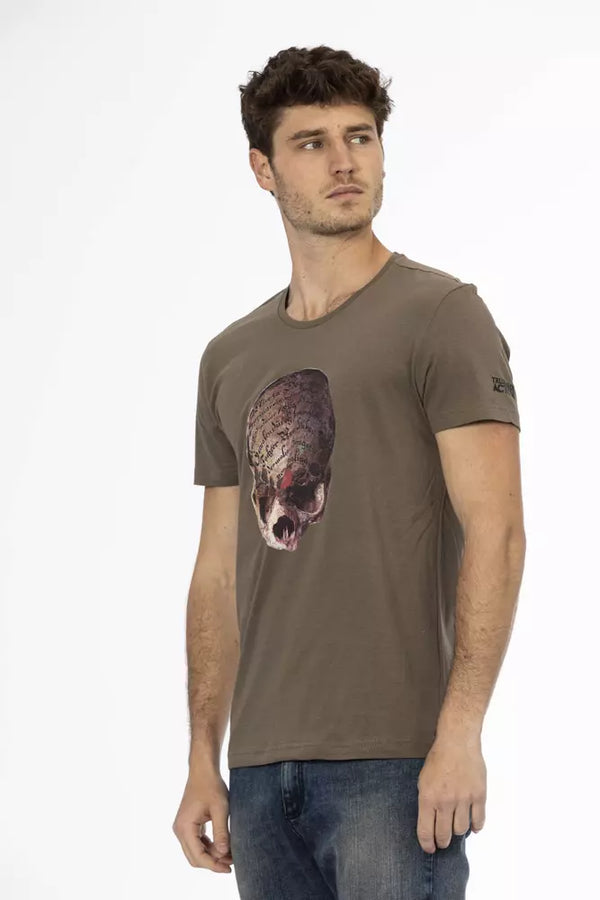 Brown Cotton Men T-Shirt