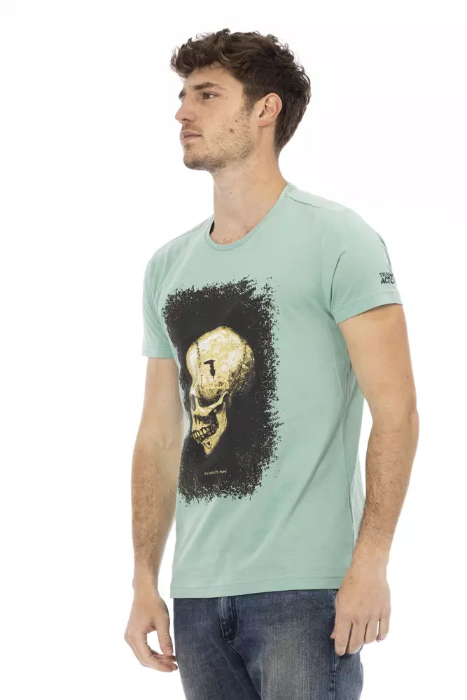 Casual Chic Green Tee με γραφική έκκληση