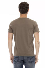 Brown Cotton Men T-Shirt