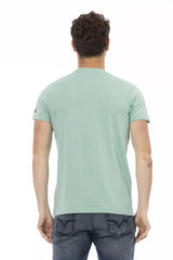 TEE verde elegante en casualidad con atractivo gráfico