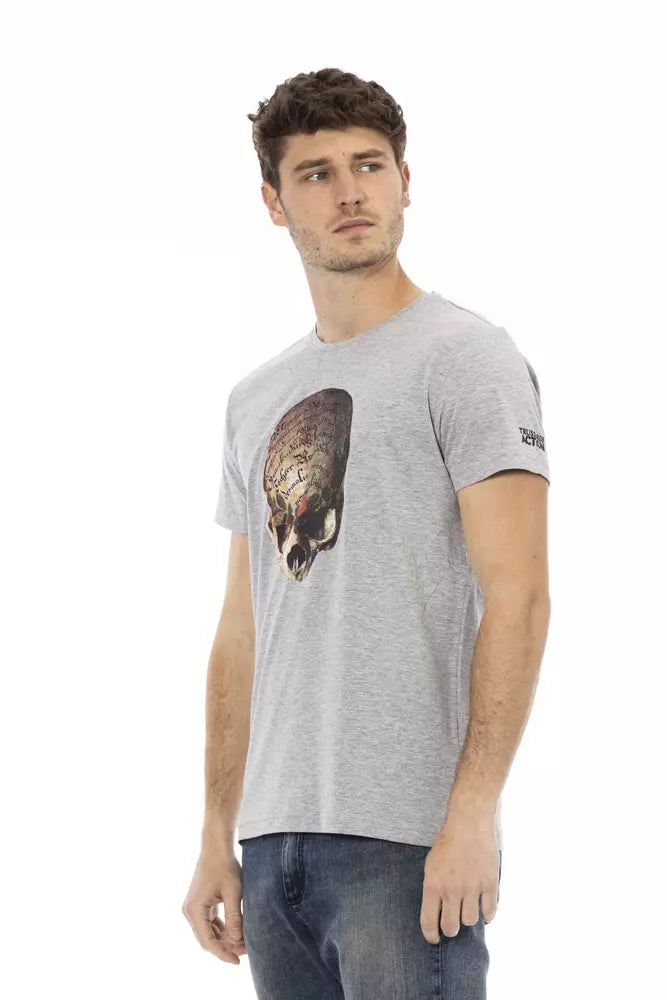 Sleek Summer Grey Camiseta con estampado delantero