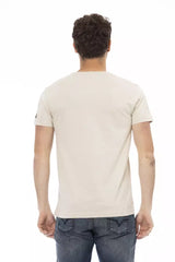 Beige Cotton Men T-Shirt