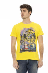 Camiseta de mezcla de algodón amarillo solar