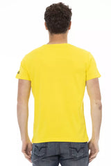 T-shirt de mélange de coton jaune du soleil