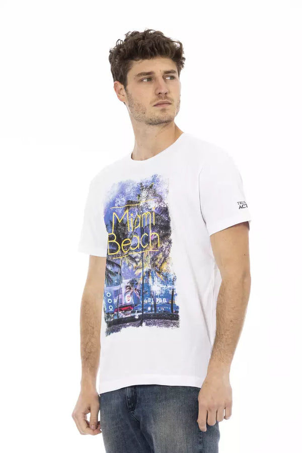 Élégant tee-shirt de mélange de coton blanc pour hommes