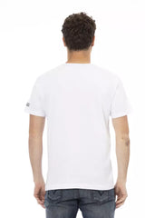 Elegante camiseta de mezcla de algodón blanco para hombres