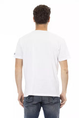 Elegantes weißes T -Shirt mit grafischem Charme