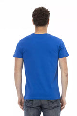 Blue Cotton Men T-Shirt