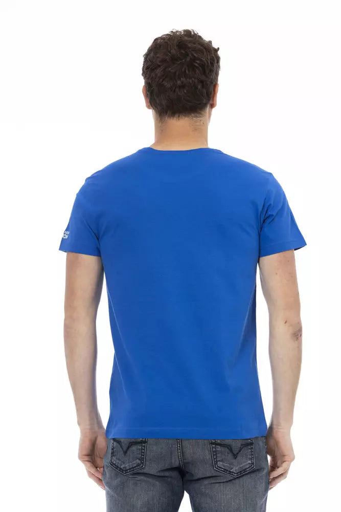 Chic Blue Short Sleeve T-shirt με εκτύπωση