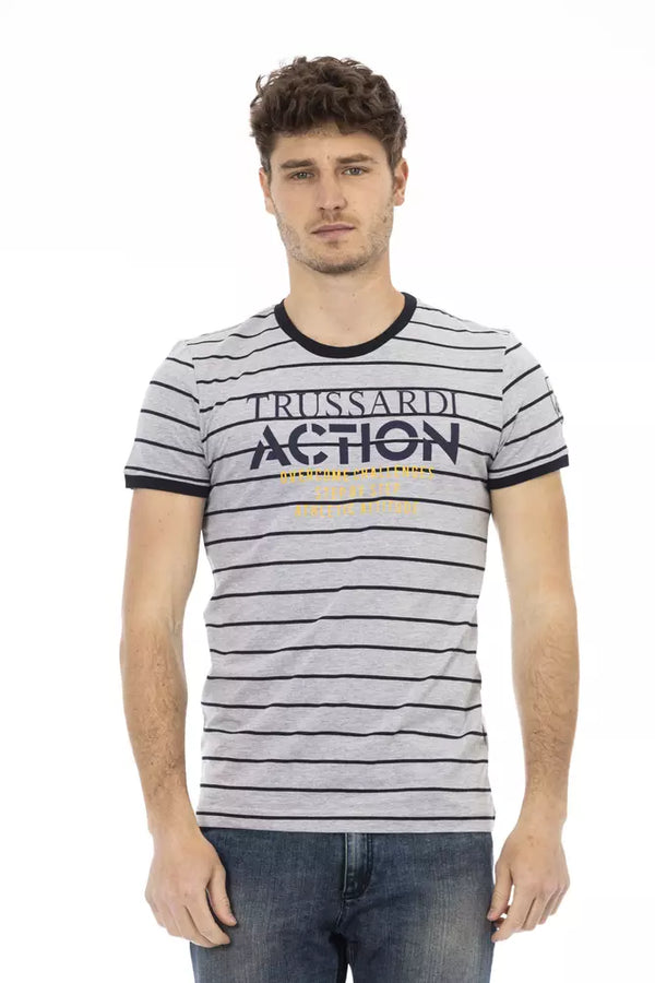 Camiseta gris elegante con estampado frontal elegante