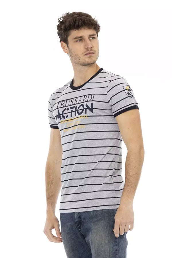 Camiseta gris elegante con estampado frontal elegante