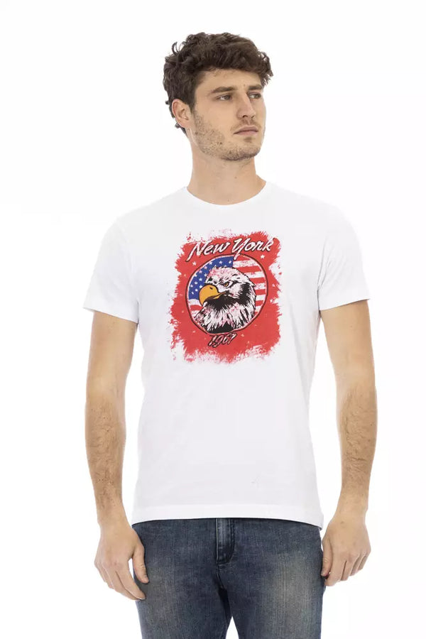 T-shirt à manches courtes blanches élégantes avec imprimé avant